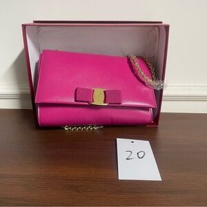 Salvatore Ferragamo Fuchsia Crossbody Bag with Gold Accents